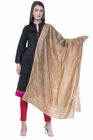 A R SILK Dark Golden Color Silk Siroski Dupattas & Chunnis