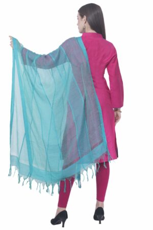 A R SILK Firozi Color Regular dupatta Cota cotton Dupattas & Chunnis