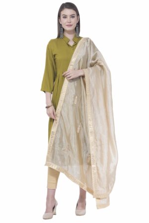 A R Silk Women’s Gota Patti Silk Golden Dupattas & Chunnis