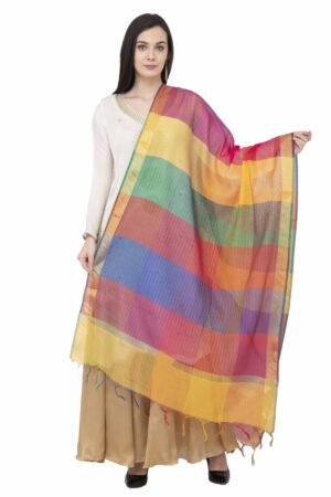 A R SILK Multi Crush Fancy Dupatta Multi Color Color Dupatta/Chunni