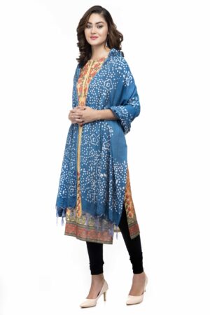 A R Silk Women’s Cotton Batik Print Ocean Blue Regular Dupatta