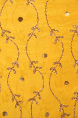 A R Silk Women’s Tapeta Silk Resham Zari Embroidery Yellow Fancy Dupatta