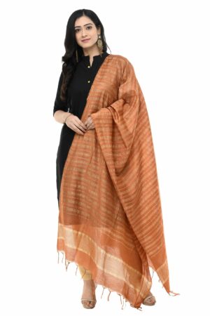 A R Silk Women’s Cotton Rust Dupatta # Regular Dupatta