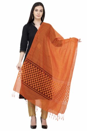 A R SILK Buta Cutting Regular Dupatta Color Orange Dupatta/Chunni