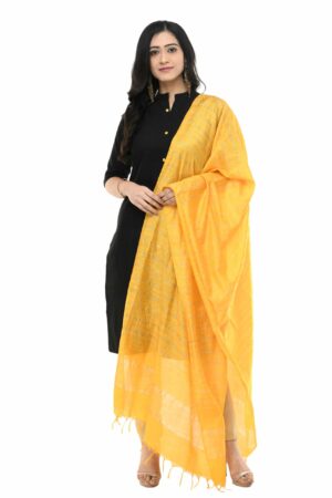 A R Silk Women’s Cotton Yellow Dupatta # Regular Dupatta