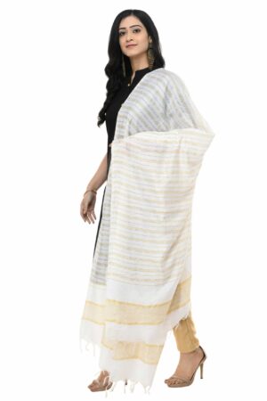 A R Silk Women’s Cotton White Dupatta # Regular Dupatta