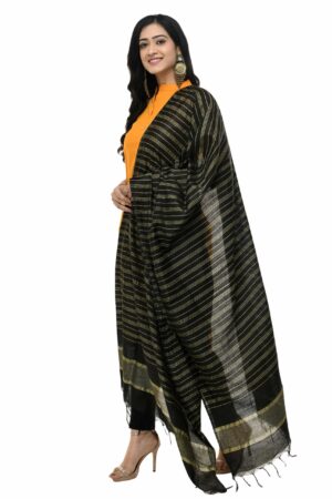 A R Silk Women’s Cotton Black Dupatta # Regular Dupatta