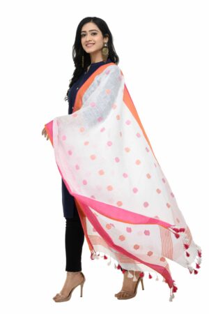 A R Silk Women’s Linen Off White Dupatta # Fancy Dupatta