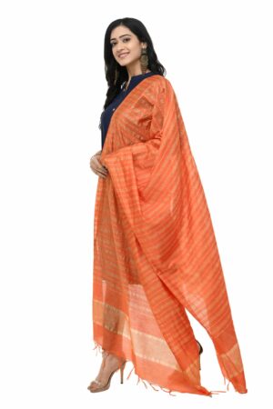 A R Silk Women’s Cotton Orange Dupatta # Regular Dupatta