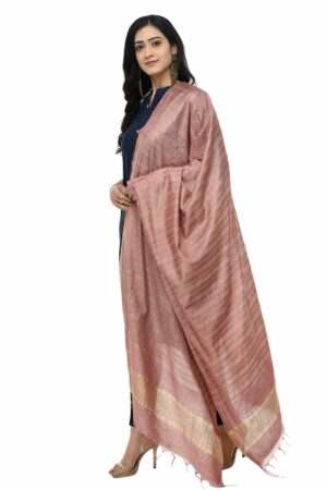 A R Silk Women’s Cotton Rose Pink Dupatta # Regular Dupatta