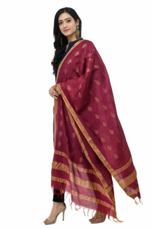 A R Silk Women’s Cotton Purple Dupatta # Regular Dupatta