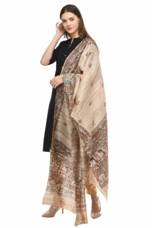 A R Silk Women’s Ghicha Silk Golden Handprint Dupatta # Fancy Dupatta