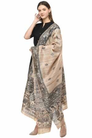 A R Silk Women’s Ghicha Silk Handprint Dupatta Fancy Dupatta