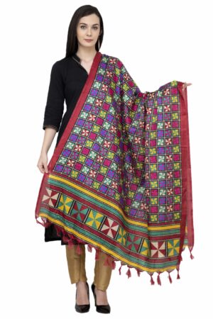 A R SILK Tussar Multi Print Fancy Dupatta Color Multi color Dupatta/Chunni