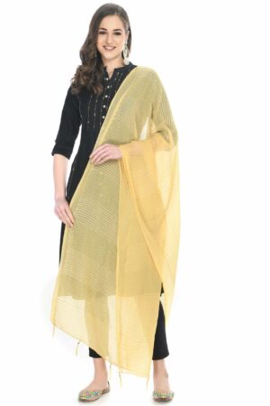 A R SILK Women’s Self Embroidery,Regular Wear Dupatta,Desinger Dupatta Light Gold Colour Chiffon Regular Dupattas & Chunnis