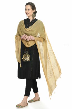 A R SILK Women’s Self Embroidery,Regular Wear Dupatta,Desinger Dupatta Gold Colour Chiffon Regular Dupattas & Chunnis