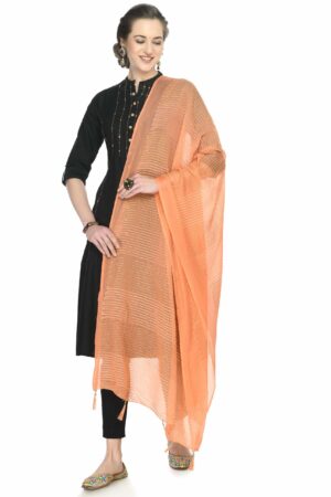 A R SILK Women’s Self Embroidery,Regular Wear Dupatta,Desinger Dupatta Gajari Colour Chiffon Regular Dupattas & Chunnis