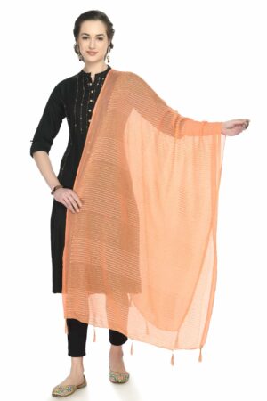 A R SILK Women’s Self Embroidery,Regular Wear Dupatta,Desinger Dupatta Gajari Colour Chiffon Regular Dupattas & Chunnis