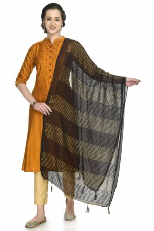 A R SILK Women’s Self Embroidery,Regular Wear Dupatta,Desinger Dupatta Coffee Colour Chiffon Regular Dupattas & Chunnis