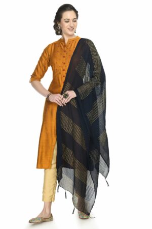 A R SILK Women’s Self Embroidery,Regular Wear Dupatta,Desinger Dupatta Navy Colour Chiffon Regular Dupattas & Chunnis