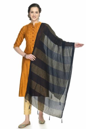 A R SILK Women’s Self Embroidery,Regular Wear Dupatta,Desinger Dupatta Navy Colour Chiffon Regular Dupattas & Chunnis