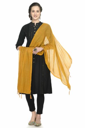 A R SILK Women’s Self Embroidery,Regular Wear Dupatta,Desinger Dupatta Mustard Colour Chiffon Regular Dupattas & Chunnis