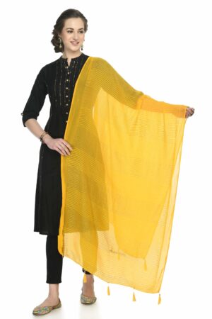 A R SILK Women’s Self Embroidery,Regular Wear Dupatta,Desinger Dupatta Yellow Colour Chiffon Regular Dupattas & Chunnis