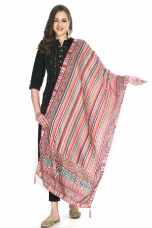 A R Silk Women’s Printed Multi Colour Cotton Regular Dupatta/Chunnis