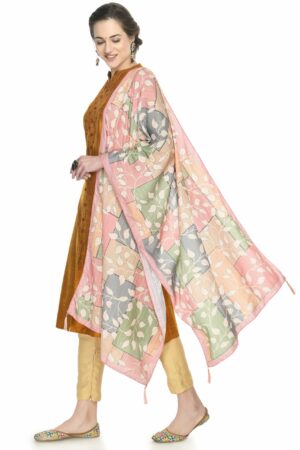 A R Silk Women’s Printed Multi Colour Cotton Regular Dupatta/Chunnis