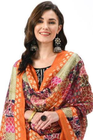 A R Silk Women’s Blend Silk Digital Print Regular Dupatta