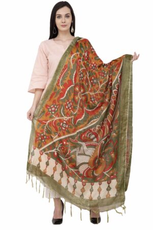 A R SILK Modal Kalamkari Print Fancy Dupatta Color Multi Print Dupatta/Chunni