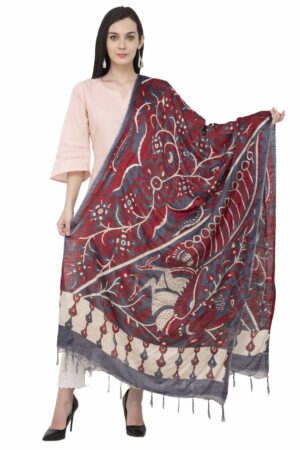 A R SILK Modal Kalamkari Print Fancy Dupatta Color Multi Print Dupatta/Chunni