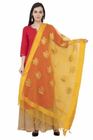 A R SILK TISSUE ZARI EMB. Fancy Dupatta Color Yelllow Dupatta/Chunni