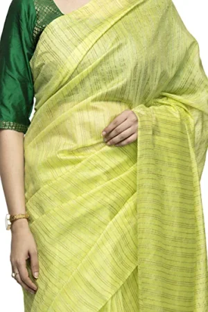 A R Silk Women’s Light Parrot Green Bhagalpuri Cotton Silk Saree With Blouse Piece